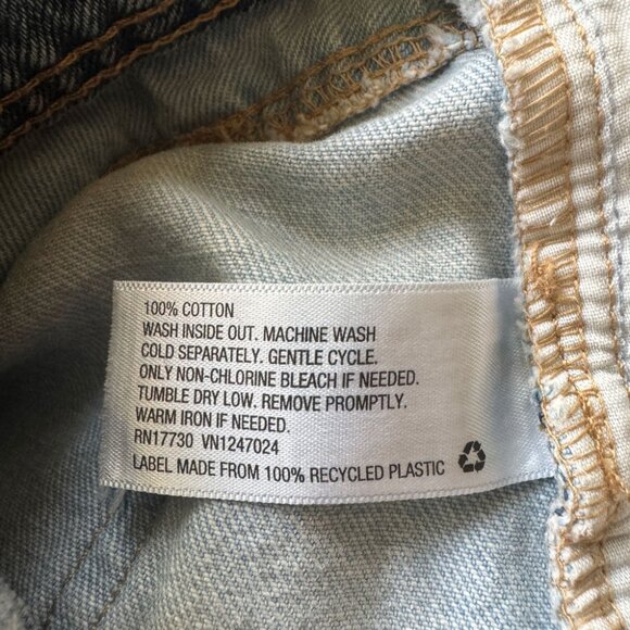 Wild Fable Patchwork Button Fly Blue Jean Shorts Denim - Picture 7 of 8